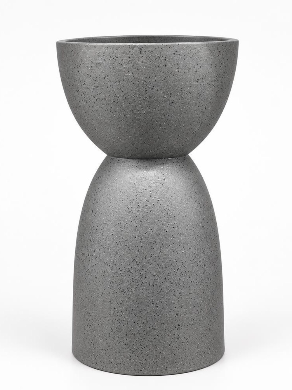 Modern Gray Hourglass Ceramic Planter - Home Accents